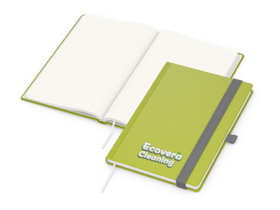 Organic-Book A5 green+blue inkl. Siebdruck-Digital