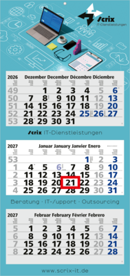 Maxi Light 3, Deutsch hellblau/rot