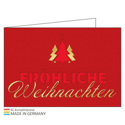 Weihnachtskarte Bestseller Motiv 25, Einlage rot b