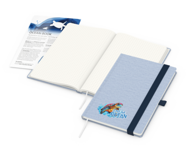 Ocean-Book A5 green+blue, Punktraster, blau, Info-