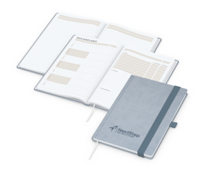 orgaLine Mainbook Bestseller, White, petrolblau