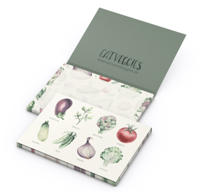 Cover Karton Individuell green+blue, 100 x 72 mm