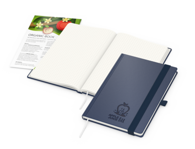 Organic-Book A5 green+blue inkl. Blindprägung, Pun