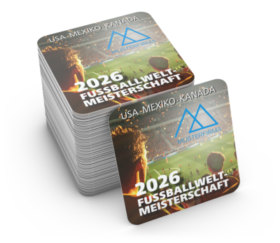 WM-Bierdeckel Bestseller, quadratisch, Motiv C – „