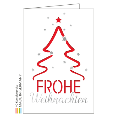 Weihnachtskarte Bestseller Motiv 14, Einlage rot b