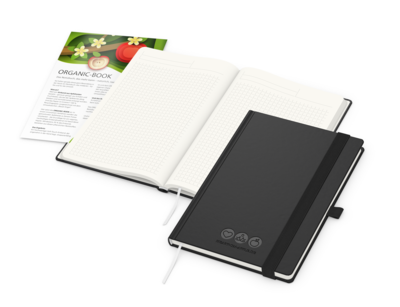 Organic-Book green+blue, schwarz, Info-Beileger in