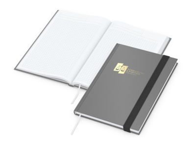 Visco-Book A5 Bestseller, Winkelkaro, White, grau 