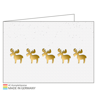 Weihnachtskarte Bestseller Motiv 27, Einlage gold 