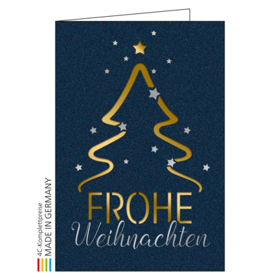 Weihnachtskarte Bestseller Motiv 11, Einlage gold 