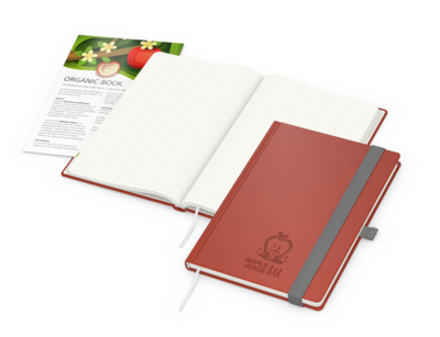 Organic-Book A5 green+blue inkl. Blindprägung, Pun