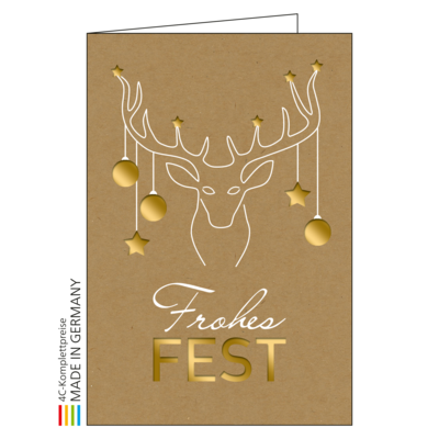 Weihnachtskarte Bestseller Motiv 03, Einlage gold 
