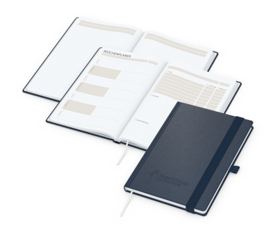 orgaLine Mainbook Bestseller, White, dunkelblau