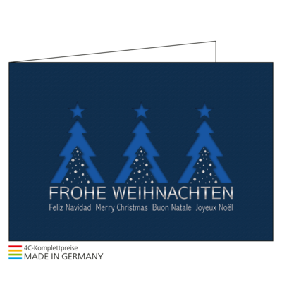 Weihnachtskarte Bestseller Motiv 16, Einlage blau 