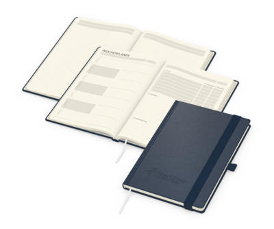 orgaLine Mainbook Bestseller, Creme, dunkelblau