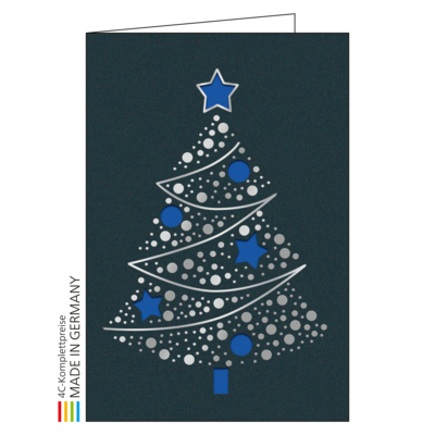 Weihnachtskarte Bestseller Motiv 08, Einlage blau 