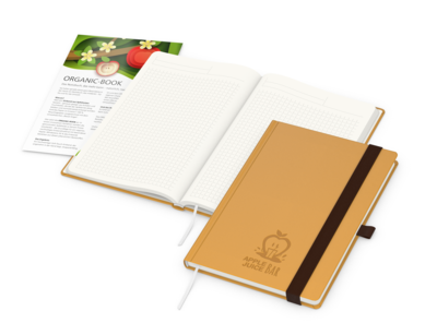 Organic-Book green+blue, orange, Info-Beileger ink