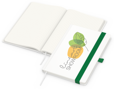 Match-Book green+blue, A5, Punktraster, Cover-Star