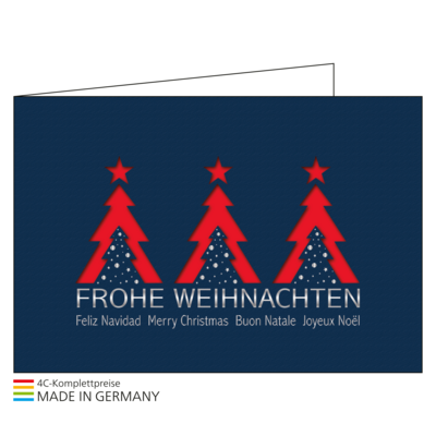 Weihnachtskarte Bestseller Motiv 16, Einlage rot u