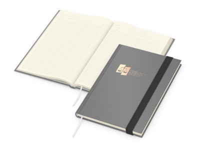 Visco-Book A5 Bestseller, Winkelkaro, Creme, grau 