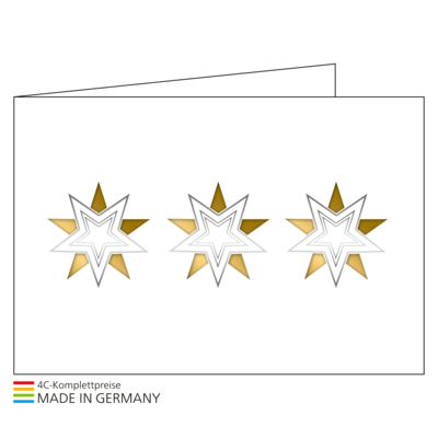 Weihnachtskarte Bestseller Motiv 21, Einlage gold 