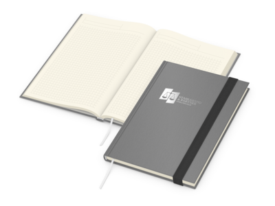 Visco-Book A5 Bestseller, Winkelkaro, Creme, grau 