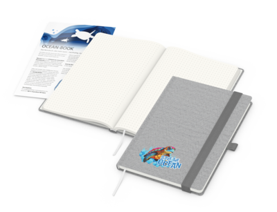 Ocean-Book A5 green+blue, Punktraster, grau, Info-