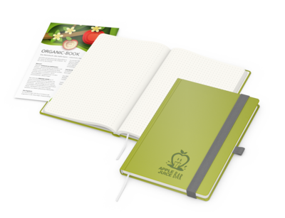 Organic-Book A5 green+blue inkl. Blindprägung, Pun
