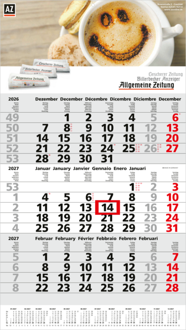 Primus 3, Post A International 6sprachig hellgrau