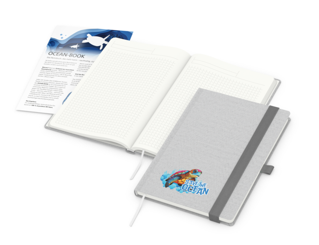 Ocean-Book green+blue, hellgrau, Info-Beileger ink