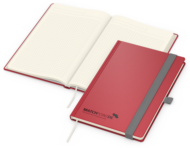 Vision-Book Bestseller, A5, Winkelkaro, Creme, rot