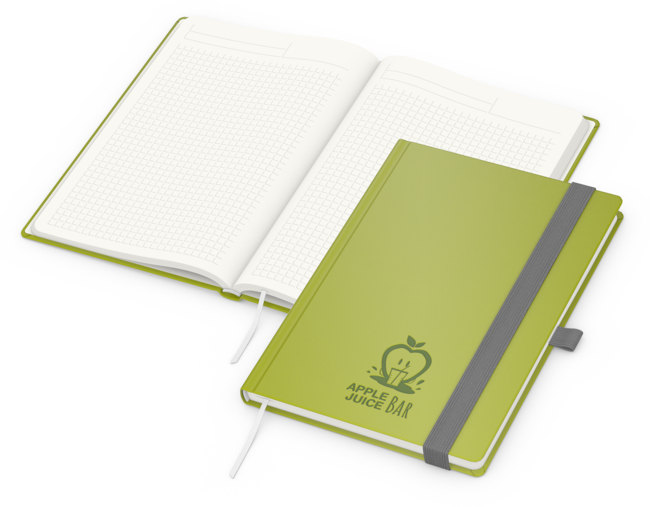 Organic-Book A5 green+blue inkl. Blindprägung, Win