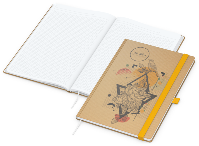 Match-Book White Bestseller Natura braun A4, gelb
