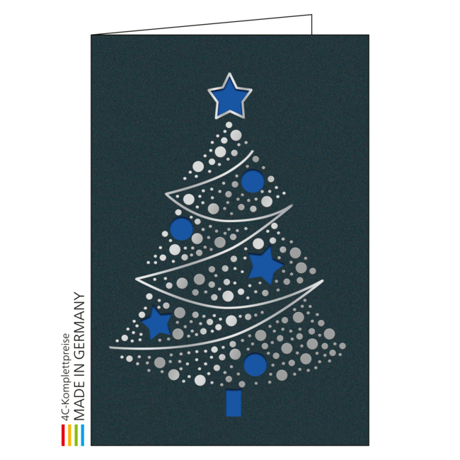 Weihnachtskarte Bestseller Motiv 08, Einlage blau 