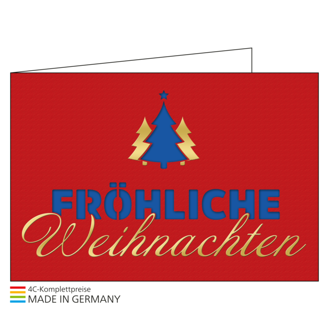 Weihnachtskarte Bestseller Motiv 25, Einlage blau 