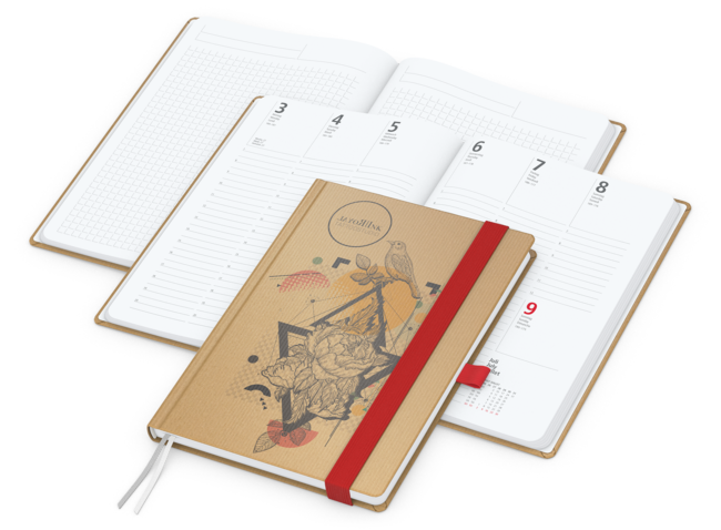 Match-Hybrid White Bestseller Natura braun A5, rot