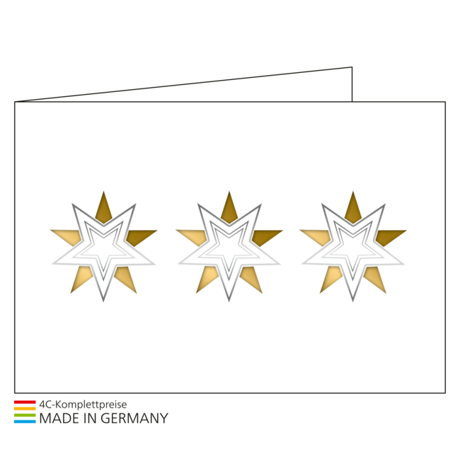 Weihnachtskarte Bestseller Motiv 21, Einlage gold 