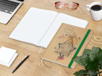 Match-Book White Bestseller Natura braun A4, grün