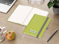 Organic-Book A5 green+blue inkl. Siebdruck-Digital