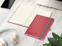 Vision-Book Bestseller, A5, Winkelkaro, Creme, rot