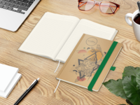 Match-Book Creme Bestseller Natura braun A5, grün