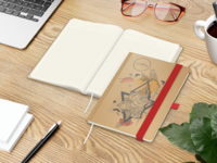 Match-Book Creme Bestseller Natura braun A5, rot