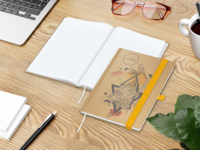 Match-Book White Bestseller Natura braun A5, gelb