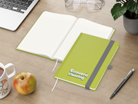 Organic-Book A5 green+blue inkl. Siebdruck-Digital