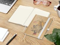 Match-Book Creme Bestseller Natura braun A5, weiß
