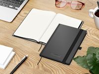 Black-Book A5 green+blue inkl. Blindprägung