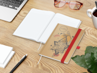 Match-Book White Bestseller Natura braun A5, rot